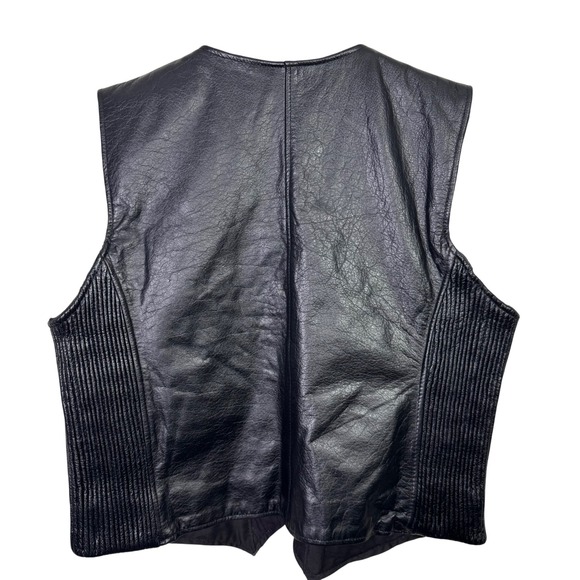 Xelement Womens Leather Motorcycle Vest XL Black Biker NWT Zip Front Pockets - Picture 2 of 9